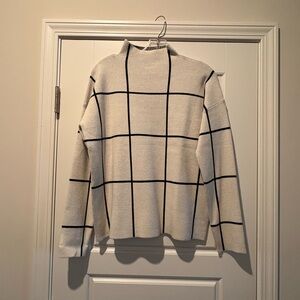 Women's Creamy White Grid Sweater NWOT